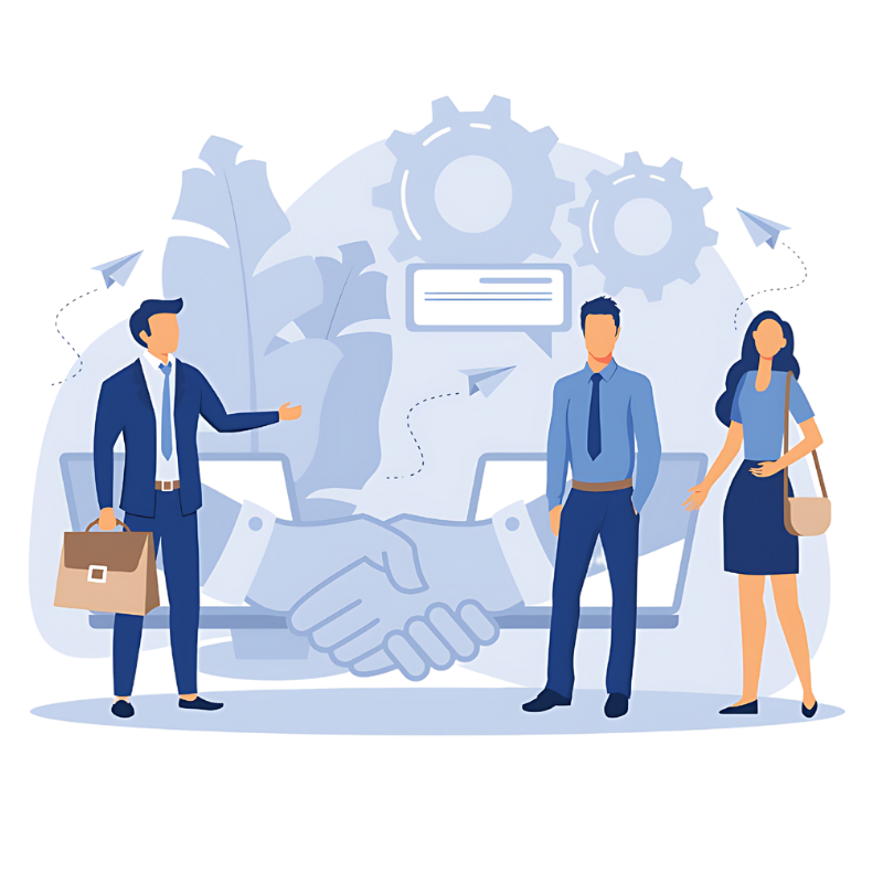 Real estate agency team illustration