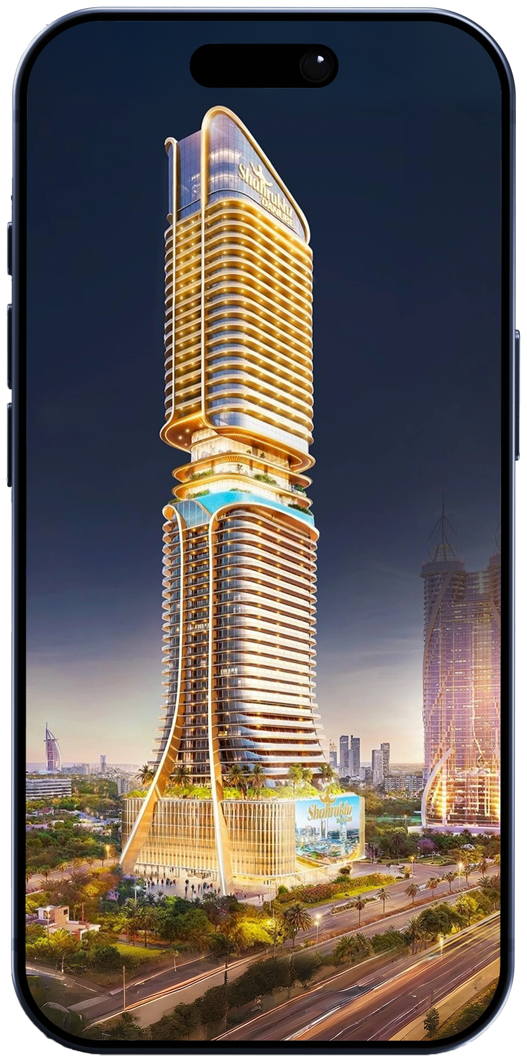 REM mobile app showing Al Vista by Dubai Investments in Meydan Horizon, Dubai.